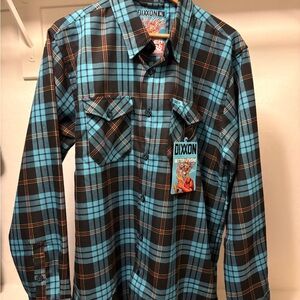 DIXXON Turquoise and Black Plaid Men's Shirt “Better Lovers”